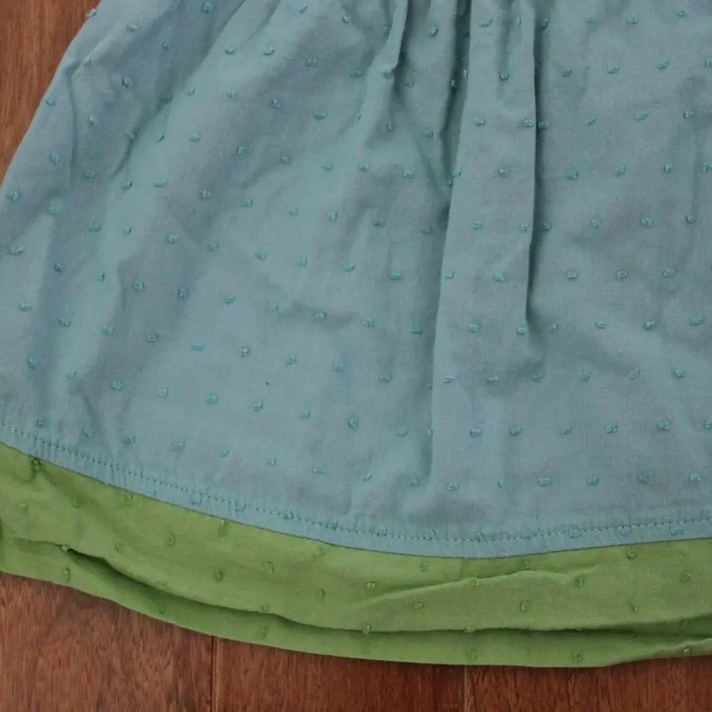 Vintage OshKosh Cotton Colorblock Swiss Dot‎ Dress Pink Green Blue 6 Month